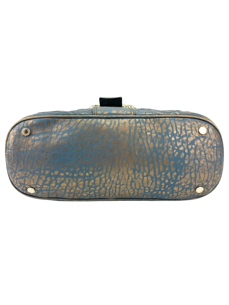 Bvlgari Blue and Gold Blue Leoni Handbag