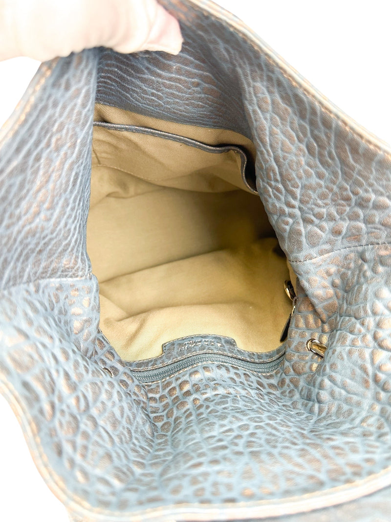 Bvlgari Blue and Gold Blue Leoni Handbag