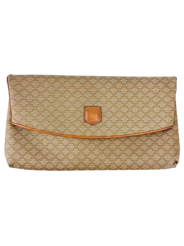 Celine Beige Macadam PVC Clutch