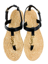 Saint Laurent Black and Gold Cassandra Sandals Size 37.5