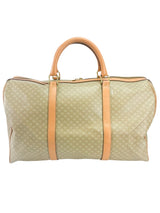 Celine Beige Macadam Canvas Boston Bag