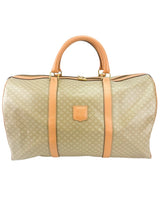 Celine Beige Macadam Canvas Boston Bag