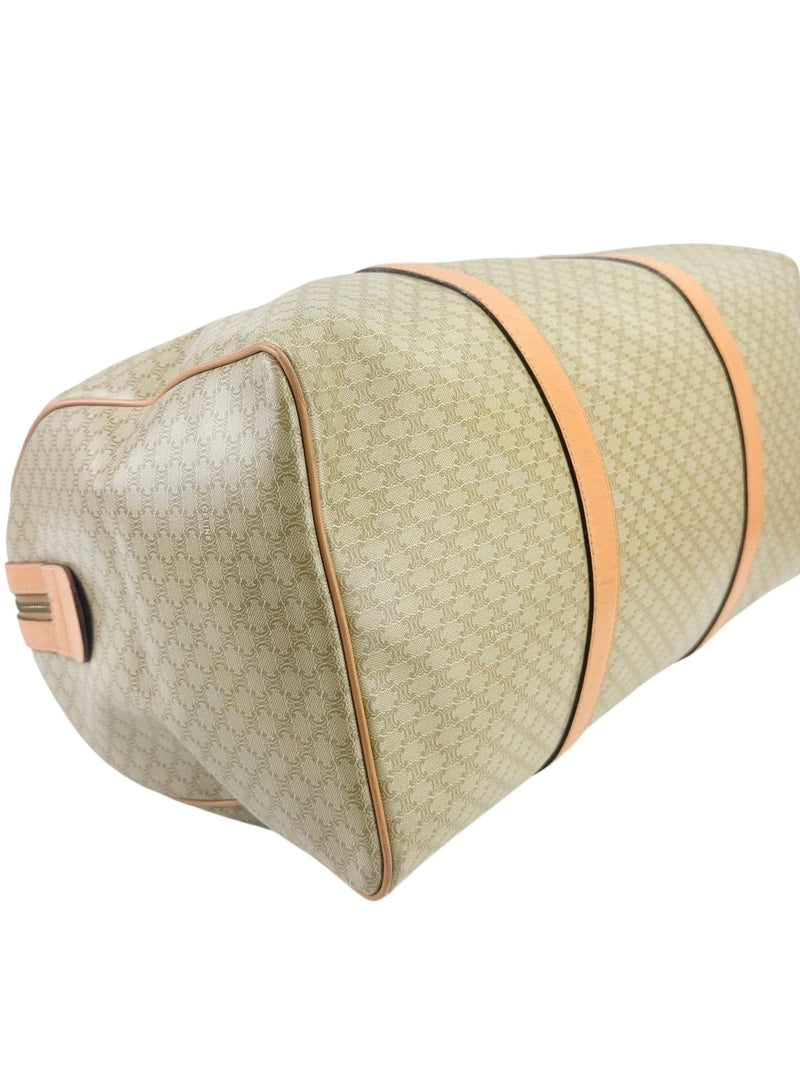 Celine Beige Macadam Canvas Boston Bag