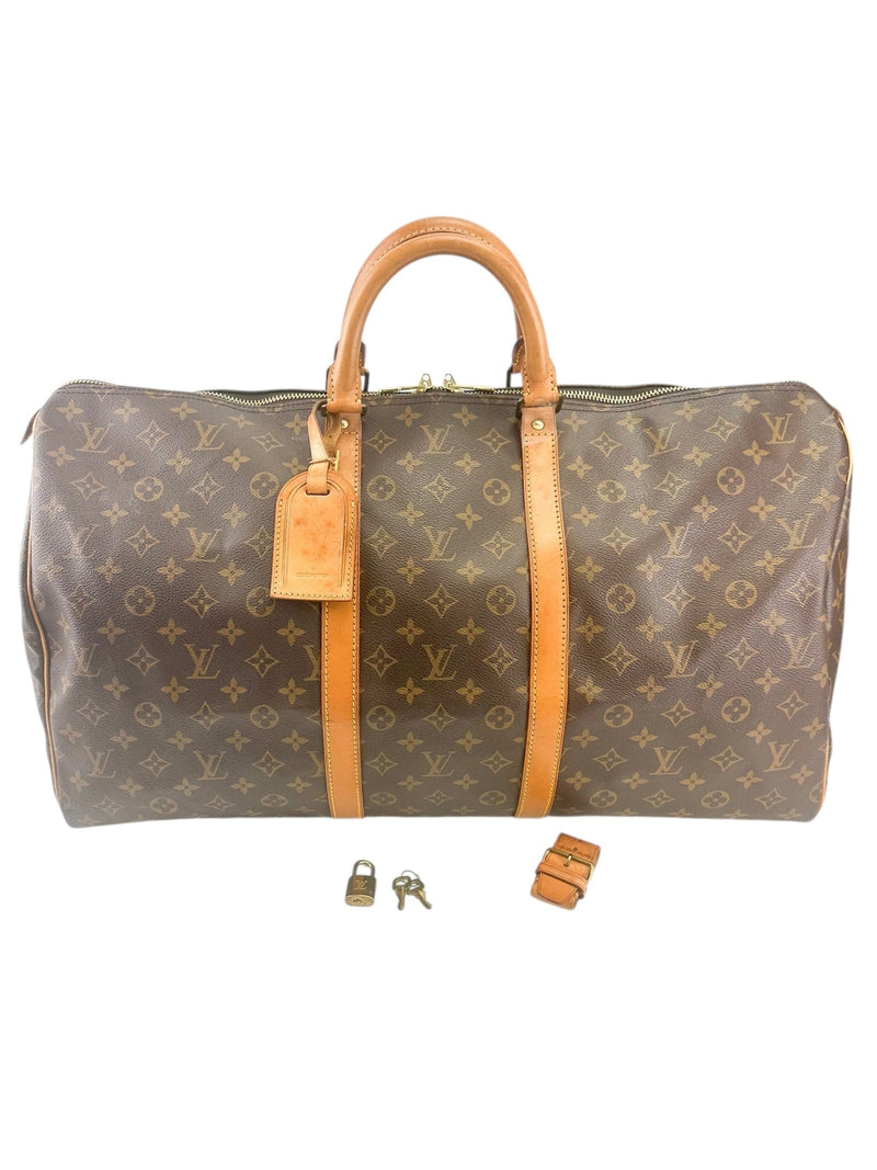 Louis Vuitton Brown Monogram Keepall 55