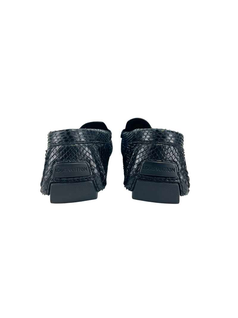 Louis Vuitton Black Snakeskin Loafers Size 9
