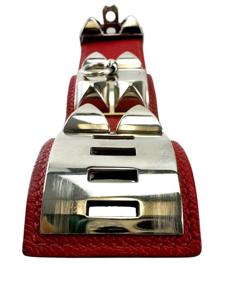 Hermes Red Collier de chien leather bracelet