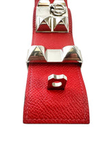 Hermes Red Collier de chien leather bracelet