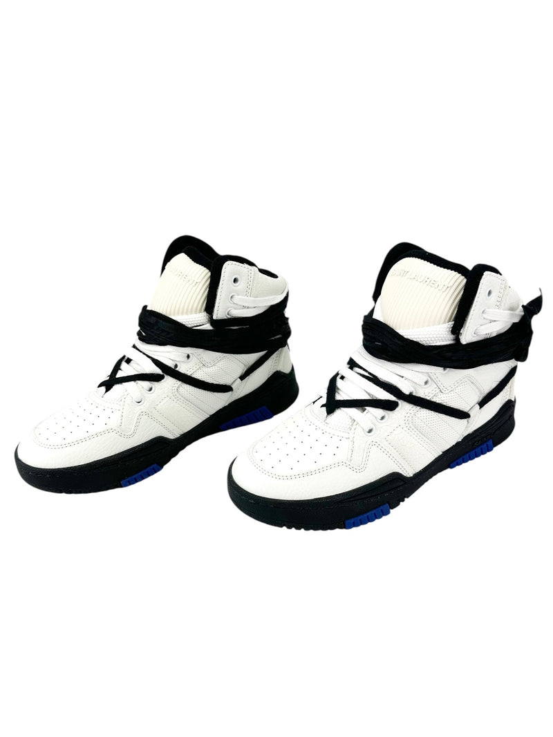Saint Laurent White Black Blue Cure High Sneakers Size 39