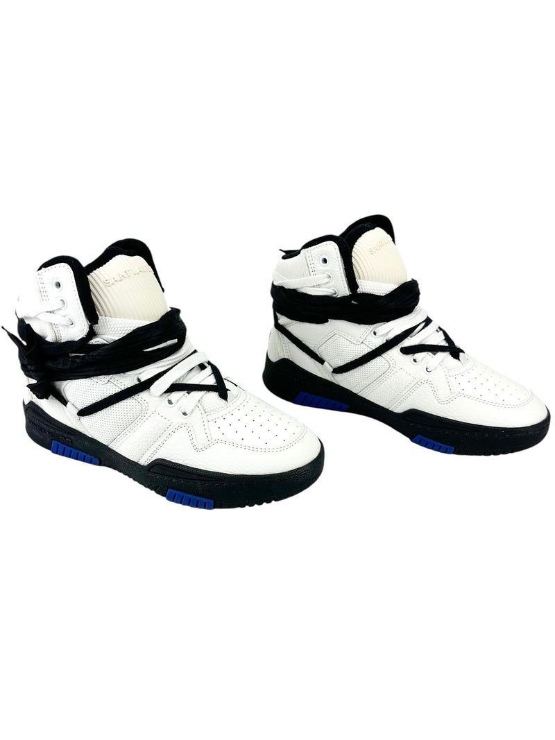 Saint Laurent White Black Blue Cure High Sneakers Size 39