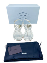 Prada Metallic Silver Thong Sandals Size 36