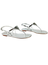 Prada Metallic Silver Thong Sandals Size 36