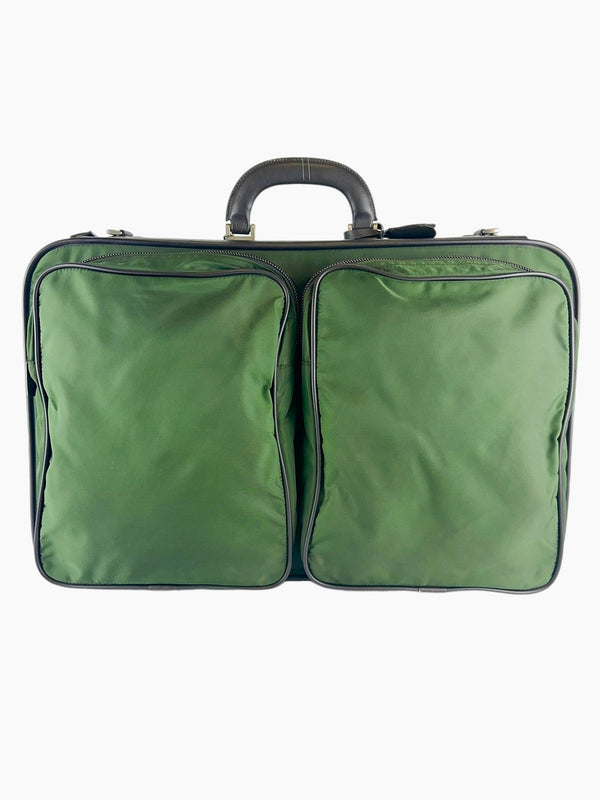 Prada Green Nylon Tessuto Suitcase