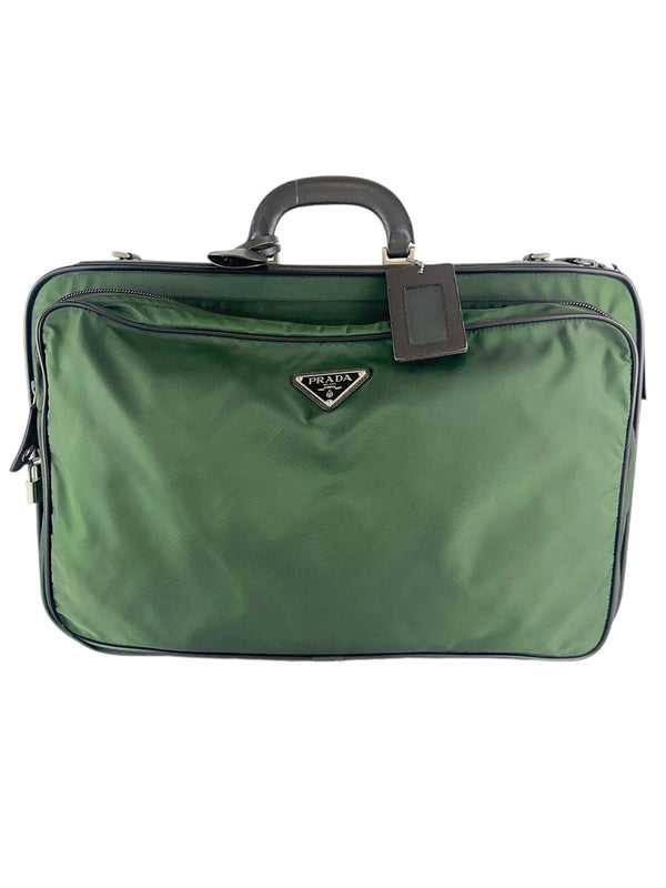 Prada Green Nylon Tessuto Suitcase