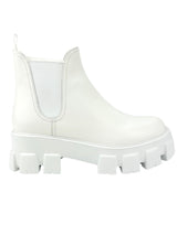 Prada Cream Monolith Chelsea Combat Boots Size 39