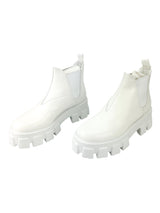 Prada Cream Monolith Chelsea Combat Boots Size 39