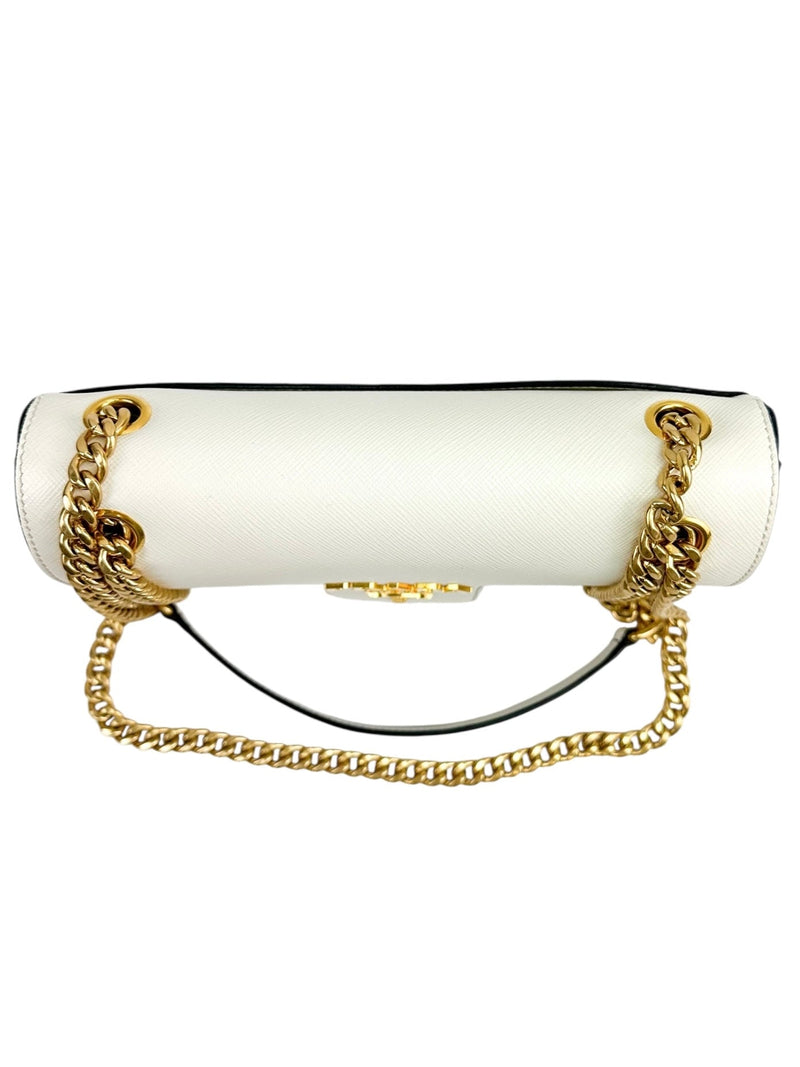 Prada White Pattina Flap Shoulder Bag