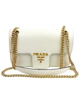 Prada White Pattina Flap Shoulder Bag
