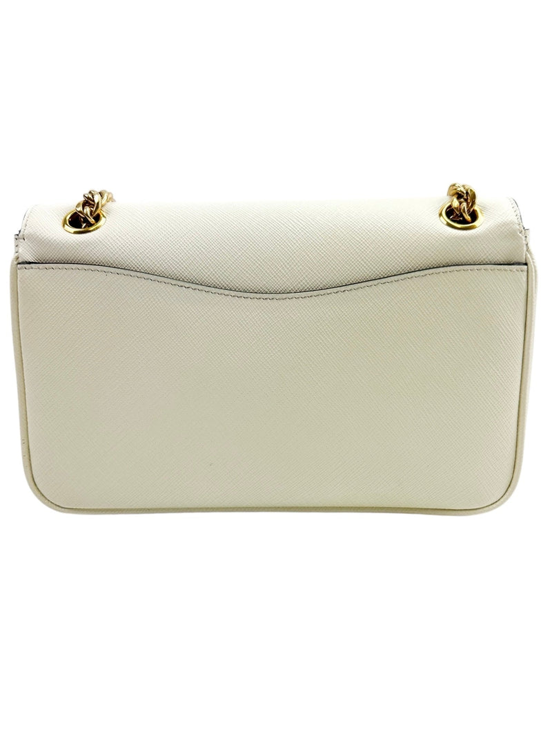Prada White Pattina Flap Shoulder Bag