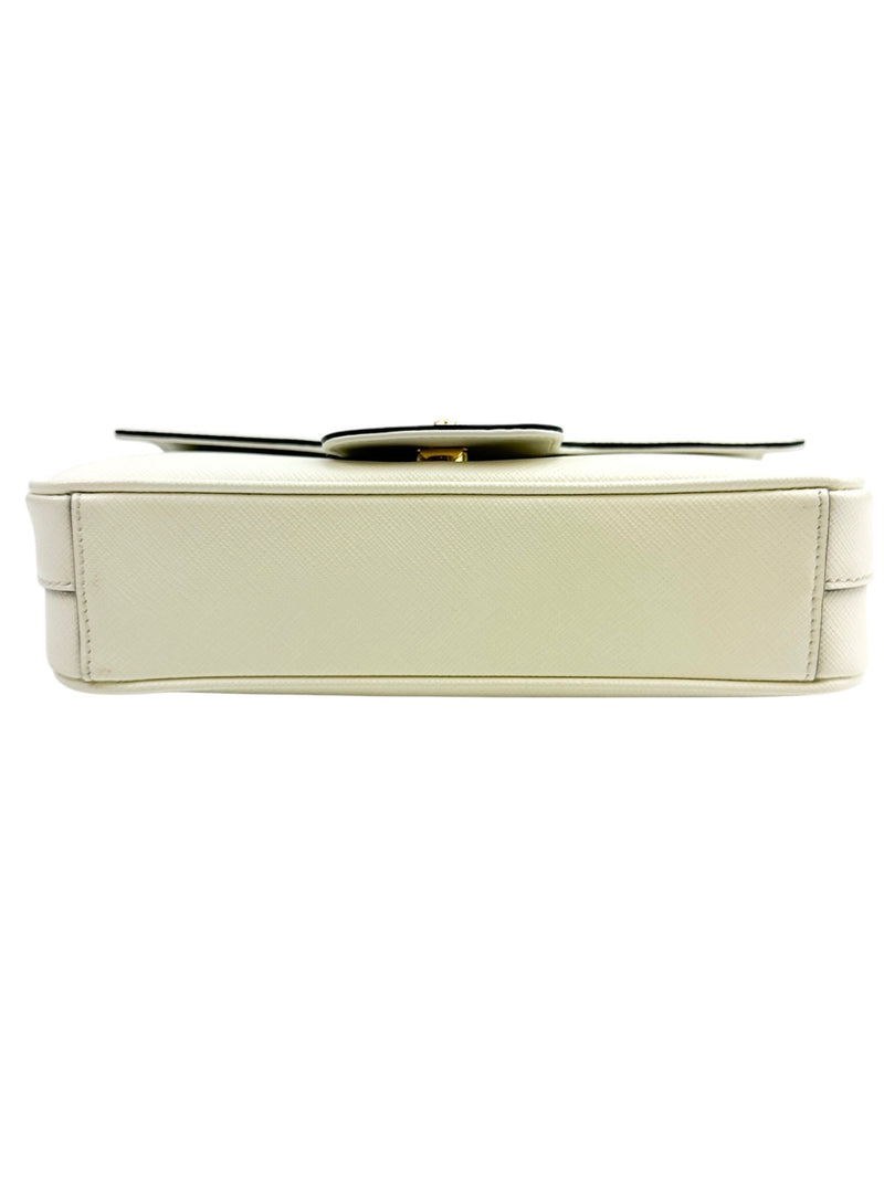 Prada White Pattina Flap Shoulder Bag