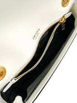 Prada White Pattina Flap Shoulder Bag
