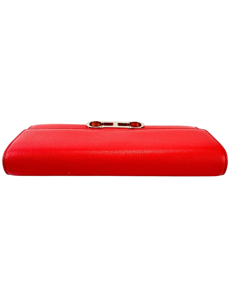 Carolina Herrera Red Full size wallet with initials