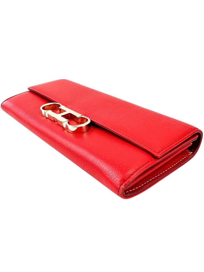 Carolina Herrera Red Full size wallet with initials