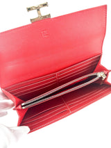 Carolina Herrera Red Full size wallet with initials