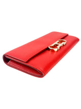 Carolina Herrera Red Full size wallet with initials