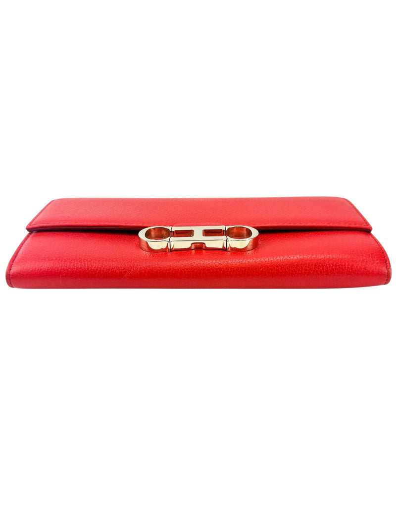 Carolina Herrera Red Full size wallet with initials