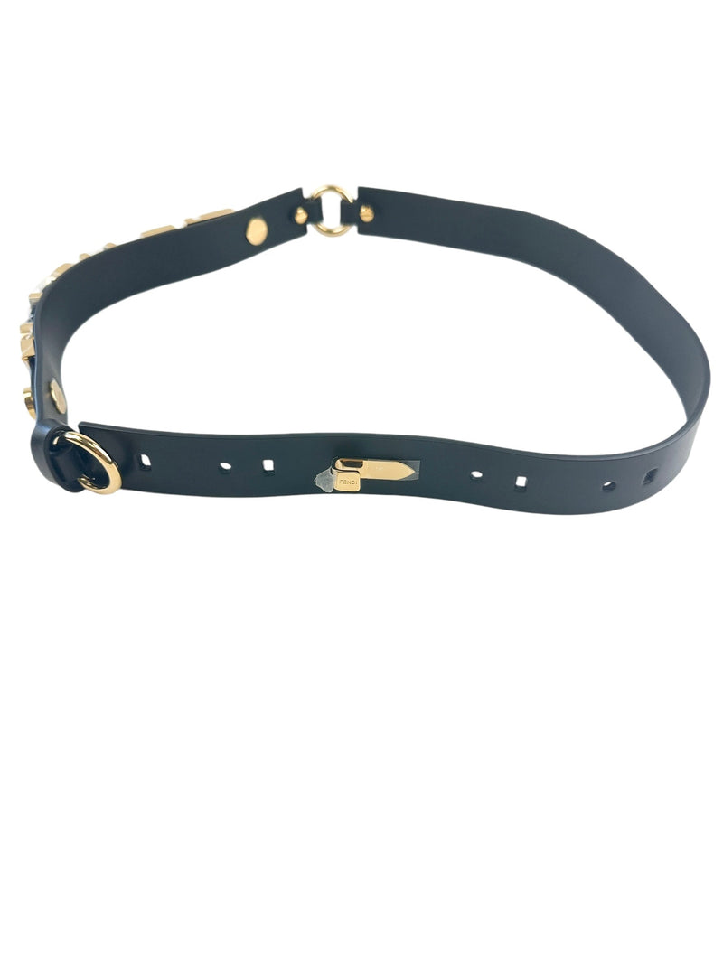 Fendi Black Fendace Belt Size 80/32
