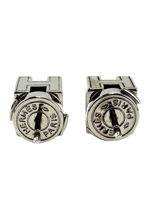 Hermes Silver Cage d'H Earrings