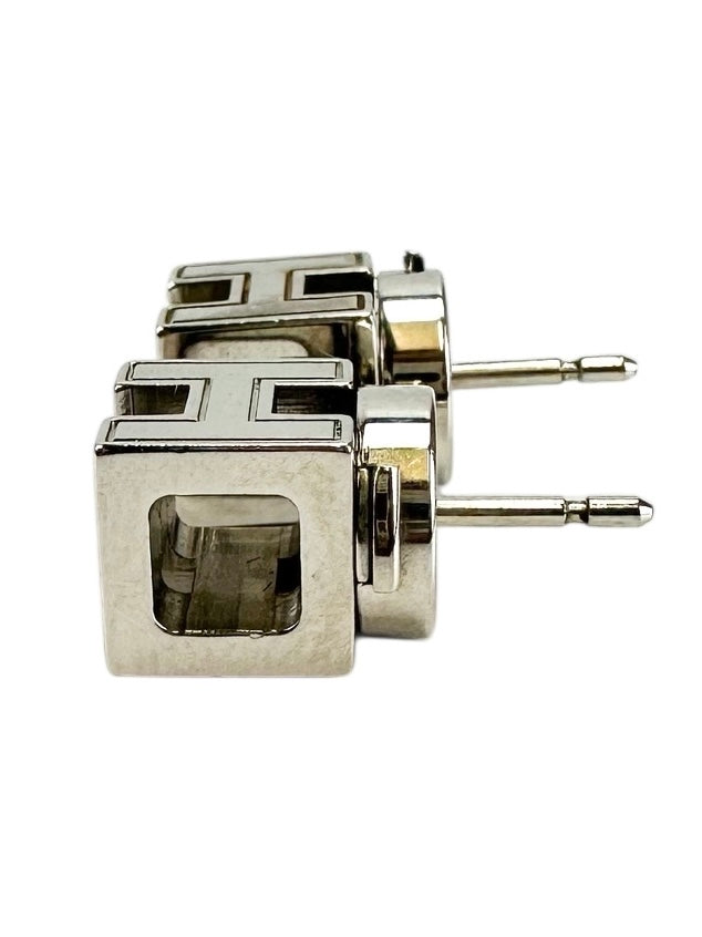 Hermes Silver Cage d'H Earrings