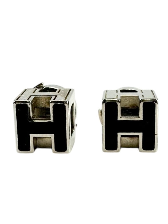 Hermes Silver Cage d'H Earrings
