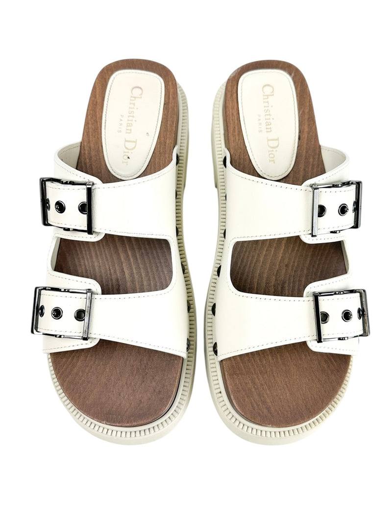Christian Dior Ivory Quake Platform Sandals Size 40