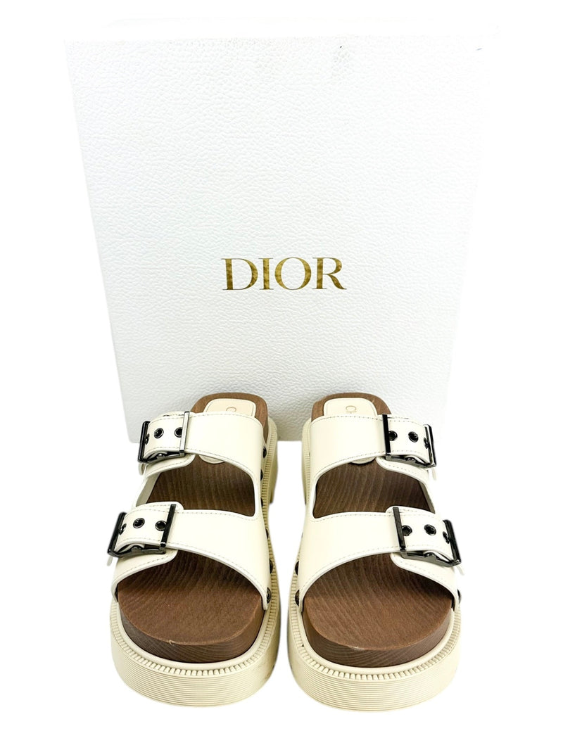 Christian Dior Ivory Quake Platform Sandals Size 40