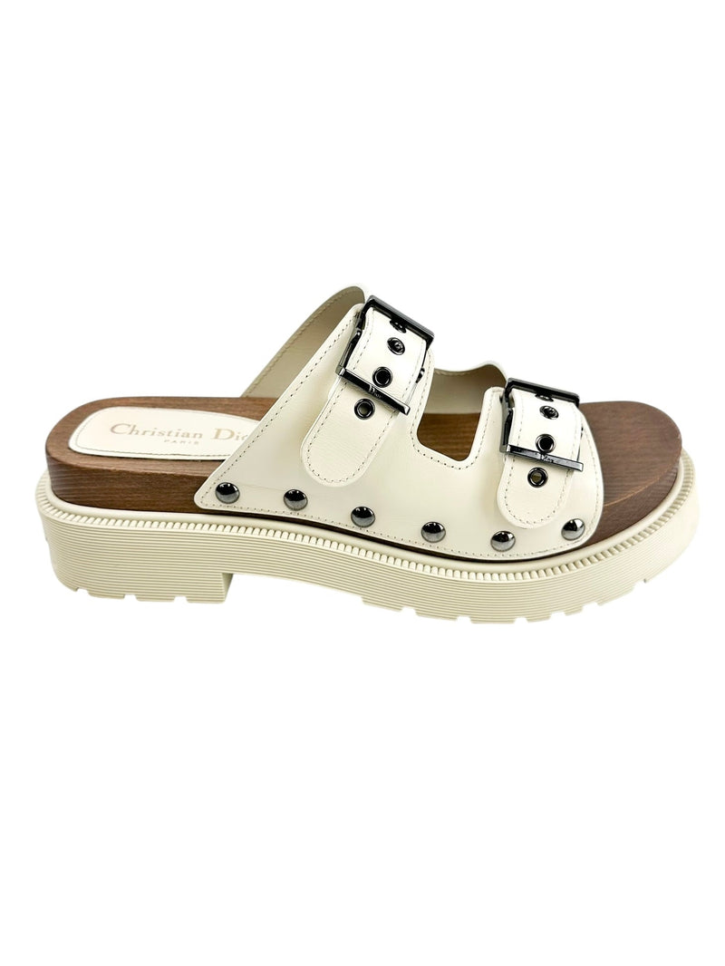 Christian Dior Ivory Quake Platform Sandals Size 40
