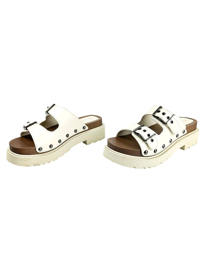 Christian Dior Ivory Quake Platform Sandals Size 40