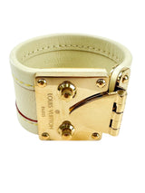 Louis Vuitton Beige Leather Suhail Serrure Bracelet