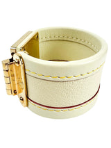 Louis Vuitton Beige Leather Suhail Serrure Bracelet