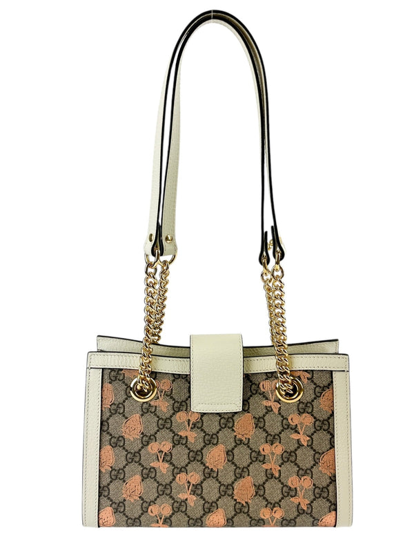 Gucci Cream GG Supreme Padlock Berry Light Copper Shoulder Bag
