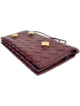 Bottega Veneta Burgundy Nappa Studded Wallet on Strap