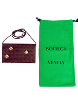Bottega Veneta Burgundy Nappa Studded Wallet on Strap