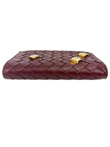 Bottega Veneta Burgundy Nappa Studded Wallet on Strap