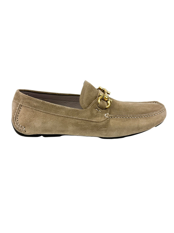 Salvatore Ferragamo Sand Parigi Driver Loafers Size 8.5