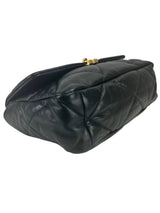 Chanel 19 Black Goatskin Quilted Medium Size