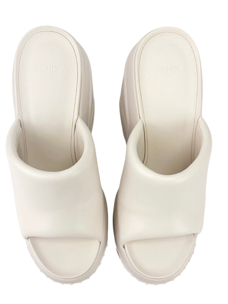 Fendi Almond Fashion Show Leather Platform Sandals Size 39