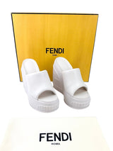 Fendi Almond Fashion Show Leather Platform Sandals Size 39