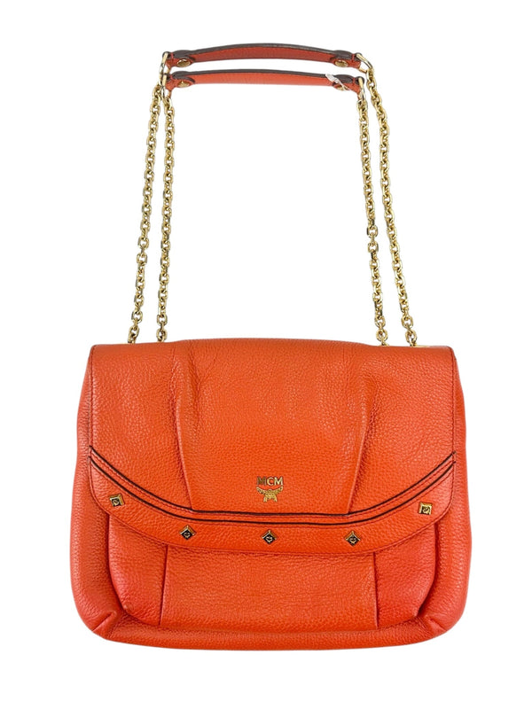 MCM Orange Chain Shoulder Bag
