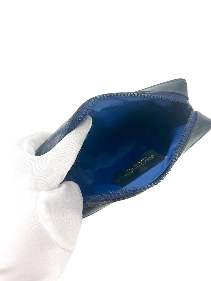 Gucci Navy Blue Coated Canvas Pouch