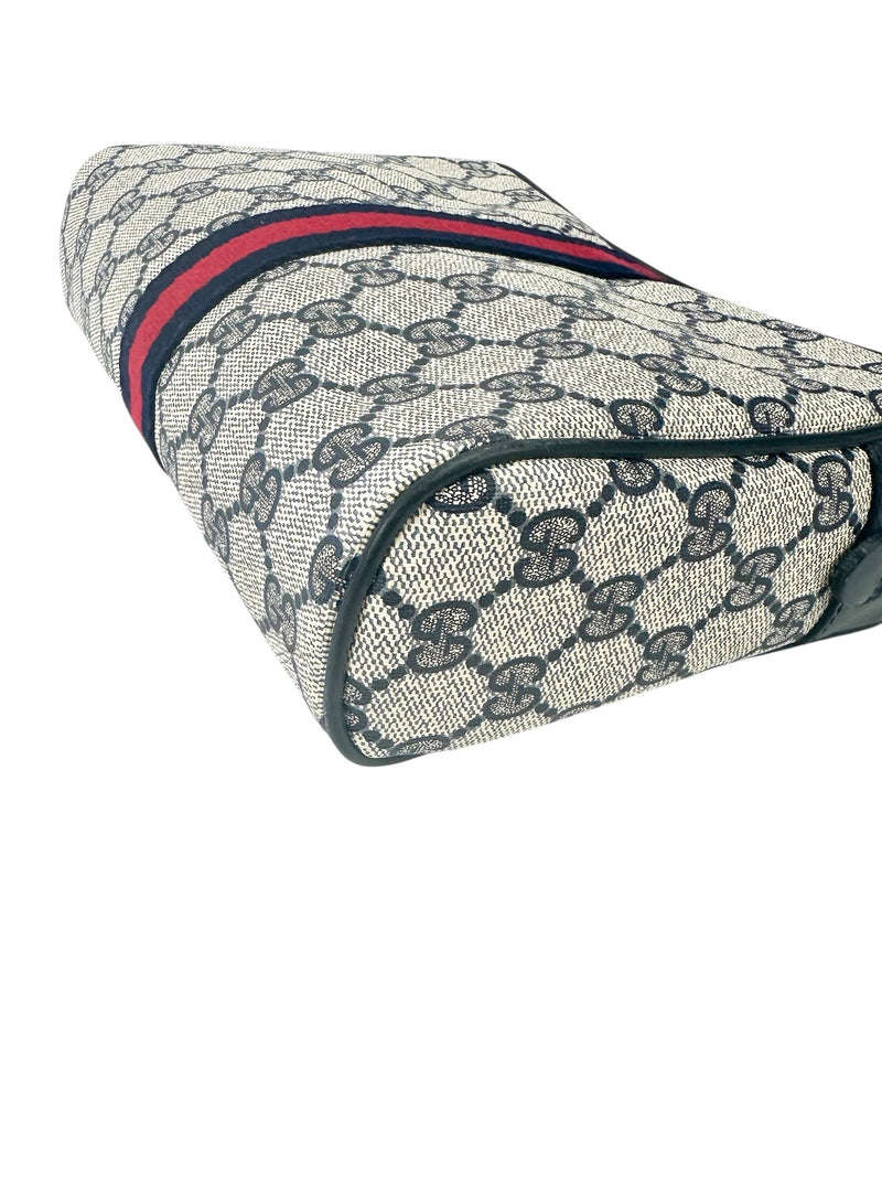 Gucci Navy Blue Coated Canvas Pouch